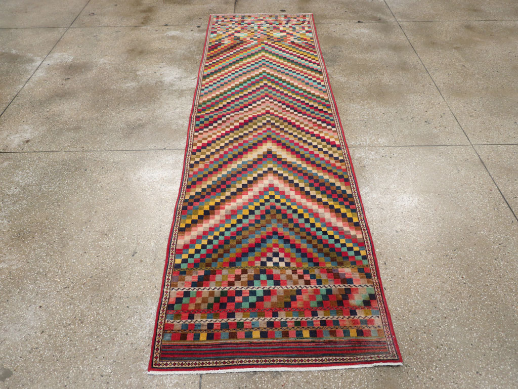Vintage Persian Art Deco Style Mahal Runner, No.30474 - Galerie Shabab