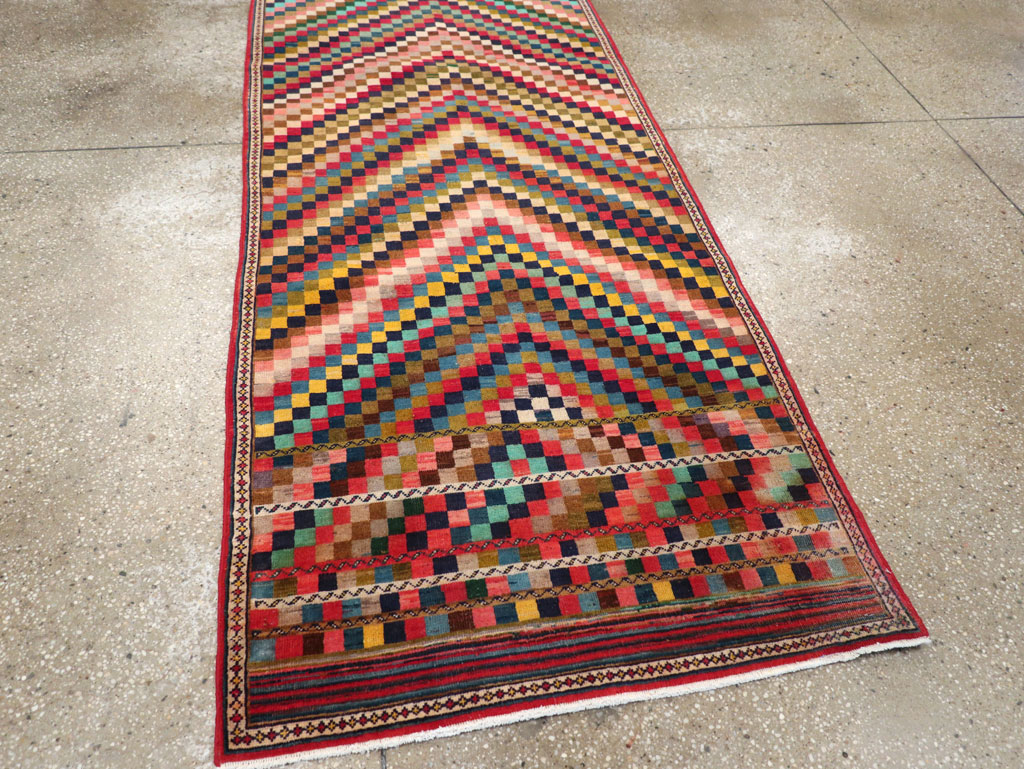 Vintage Persian Art Deco Style Mahal Runner, No.30474 - Galerie Shabab
