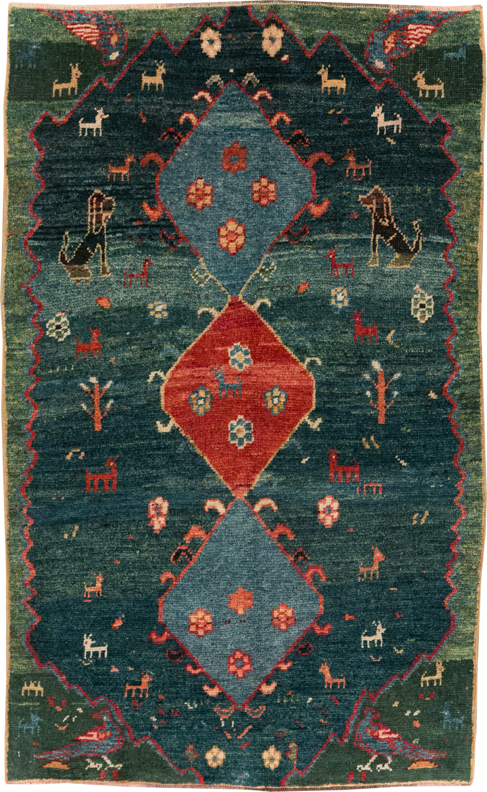 Vintage Persian Gabbeh Throw Rug, No.30475 - Galerie Shabab