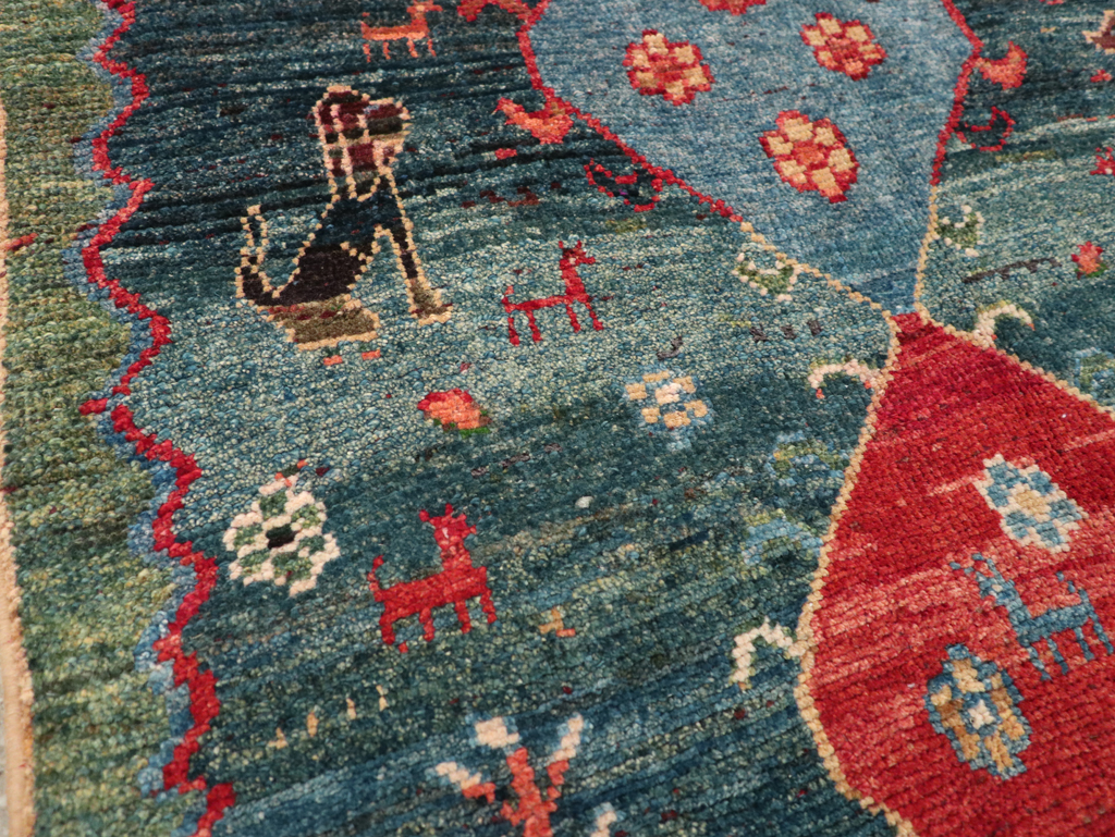 Vintage Persian Gabbeh Throw Rug, No.30475 - Galerie Shabab