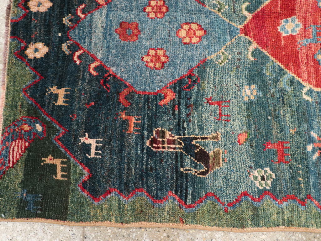 Vintage Persian Gabbeh Throw Rug, No.30475 - Galerie Shabab