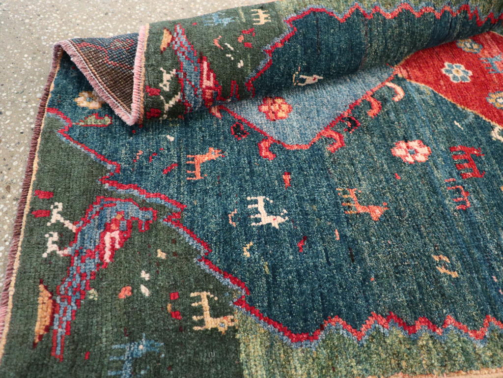 Vintage Persian Gabbeh Throw Rug, No.30475 - Galerie Shabab