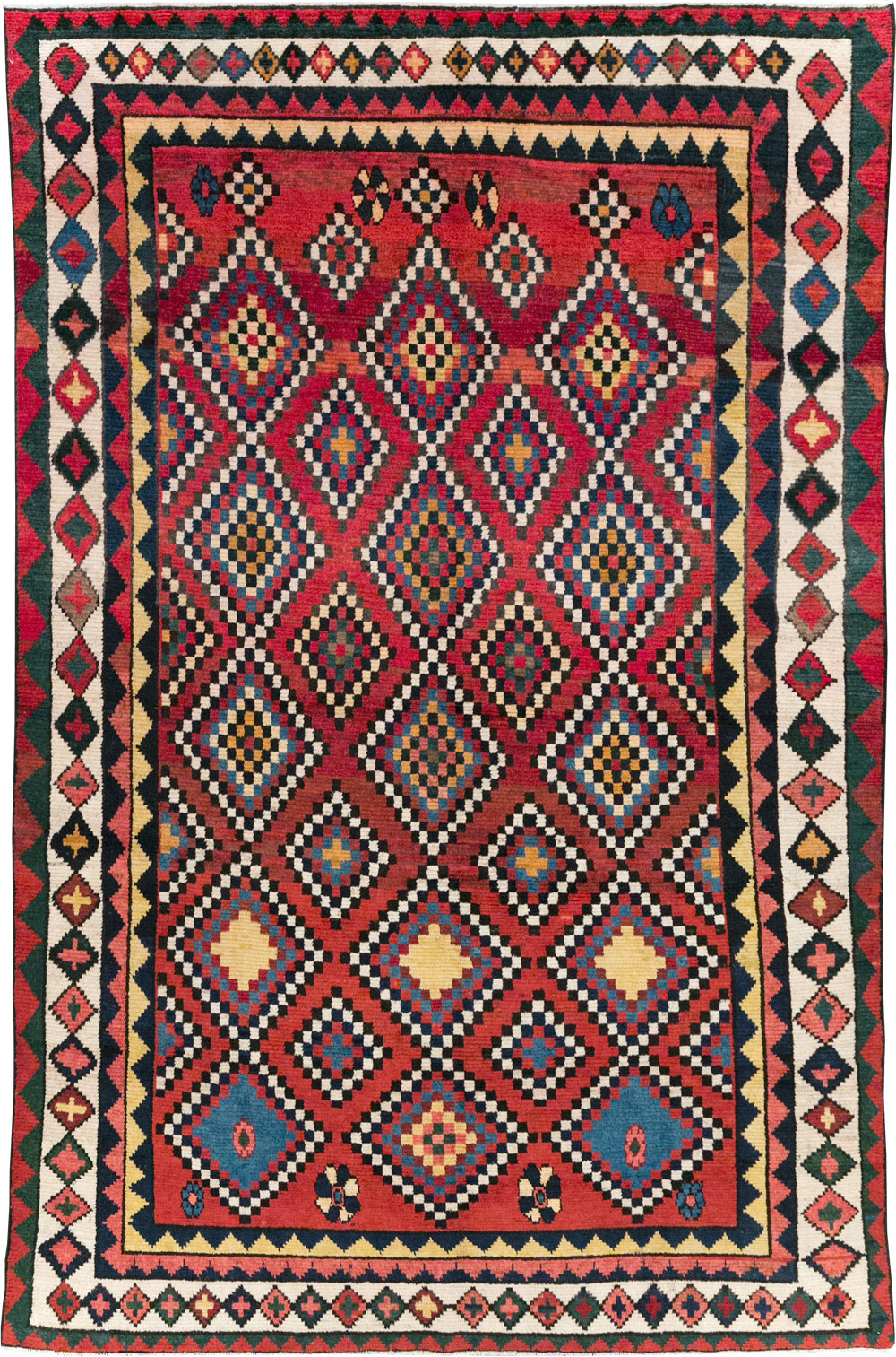 Vintage Persian Gabbeh Accent Rug, No.30476 - Galerie Shabab