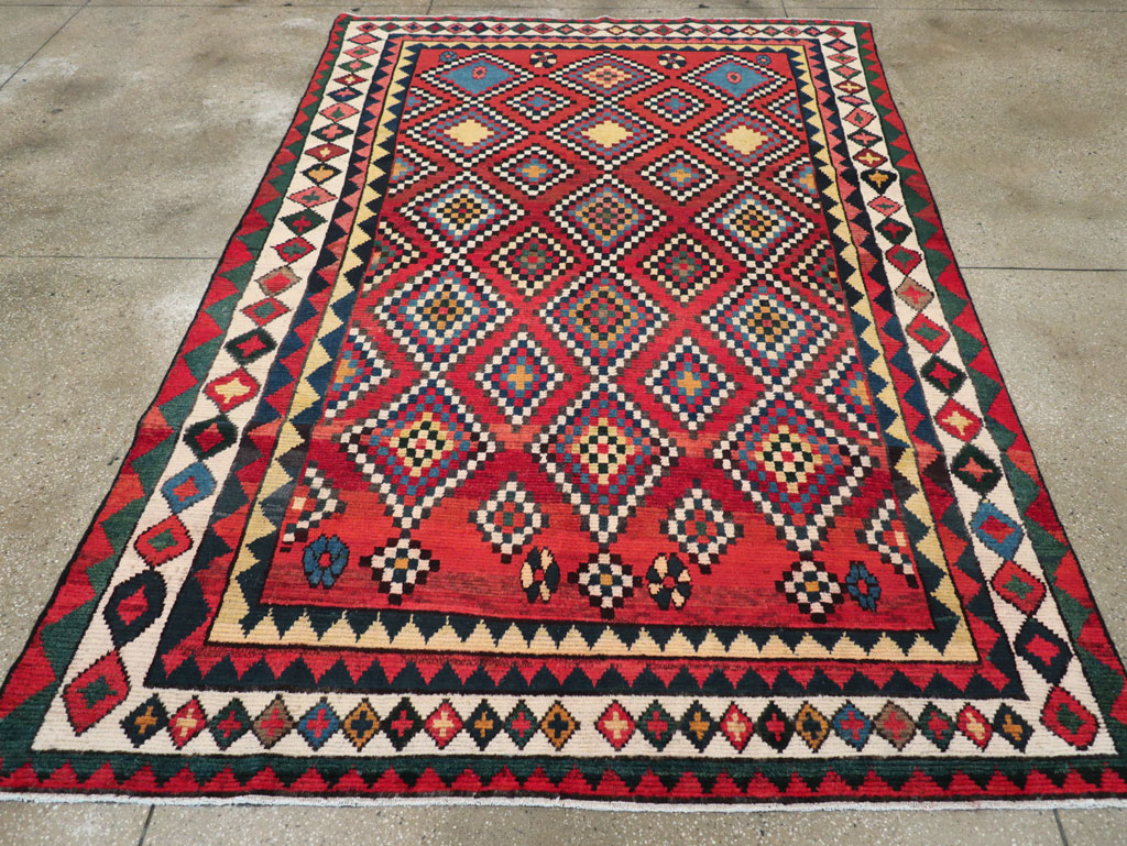 Vintage Persian Gabbeh Accent Rug, No.30476 - Galerie Shabab