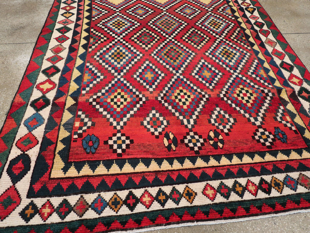 Vintage Persian Gabbeh Accent Rug, No.30476 - Galerie Shabab