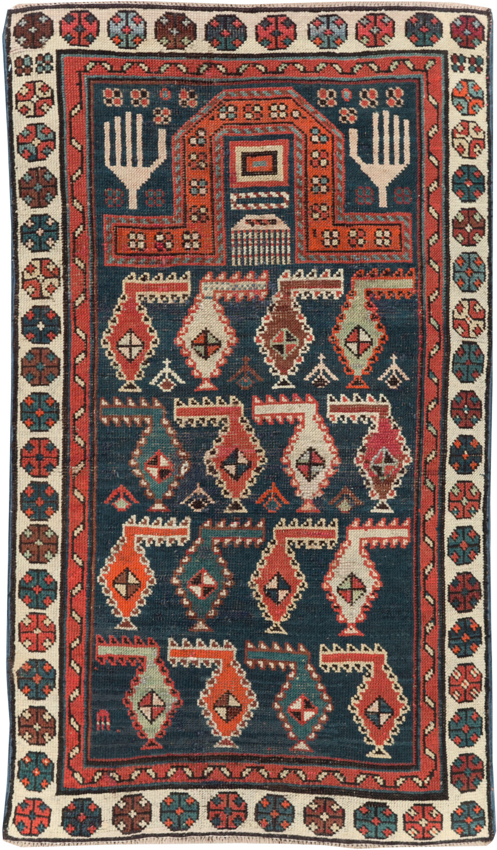 Antique Caucasian Throw Rug, No.30488 - Galerie Shabab