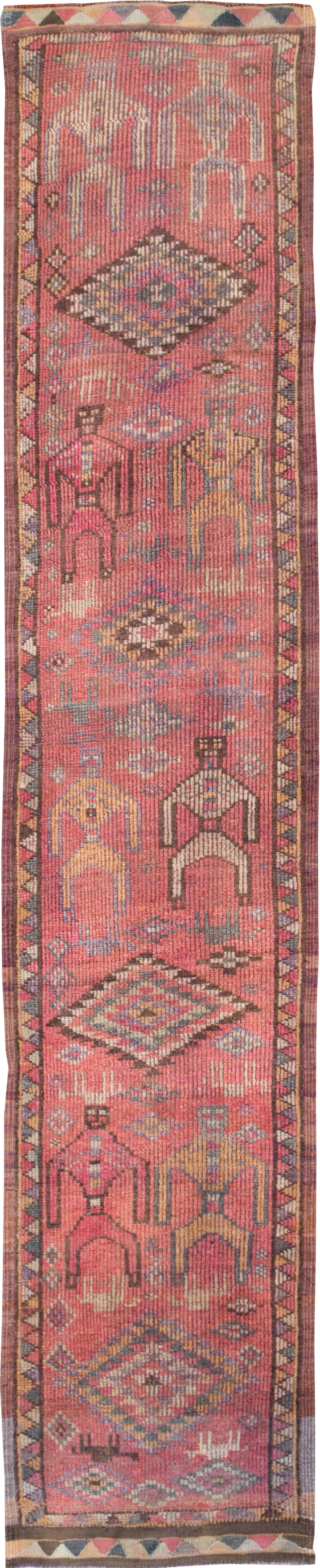 Vintage Turkish Anatolian Pictorial Runner, No.30492 - Galerie Shabab