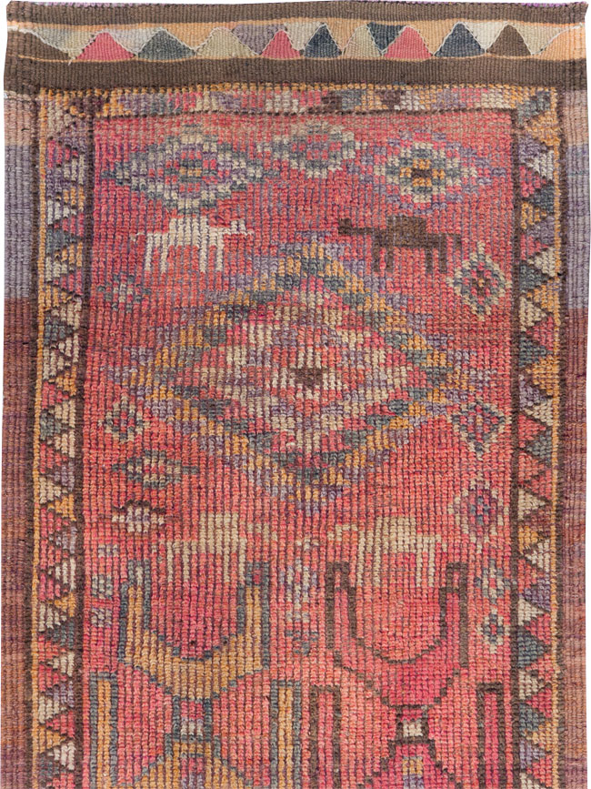 Vintage Turkish Anatolian Pictorial Runner, No.30492 - Galerie Shabab