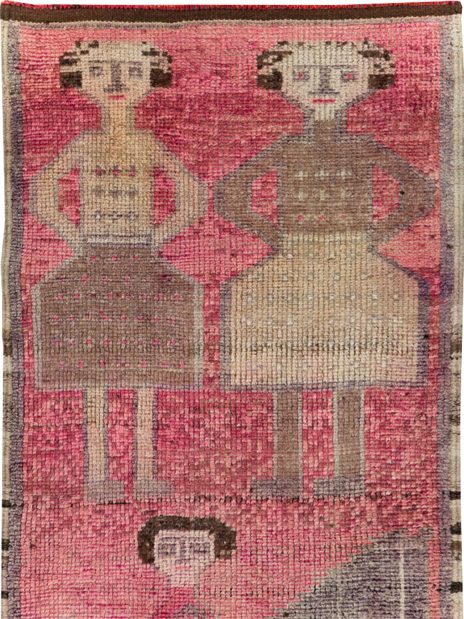 Vintage Turkish Anatolian Pictorial Runner, No.30493 - Galerie Shabab