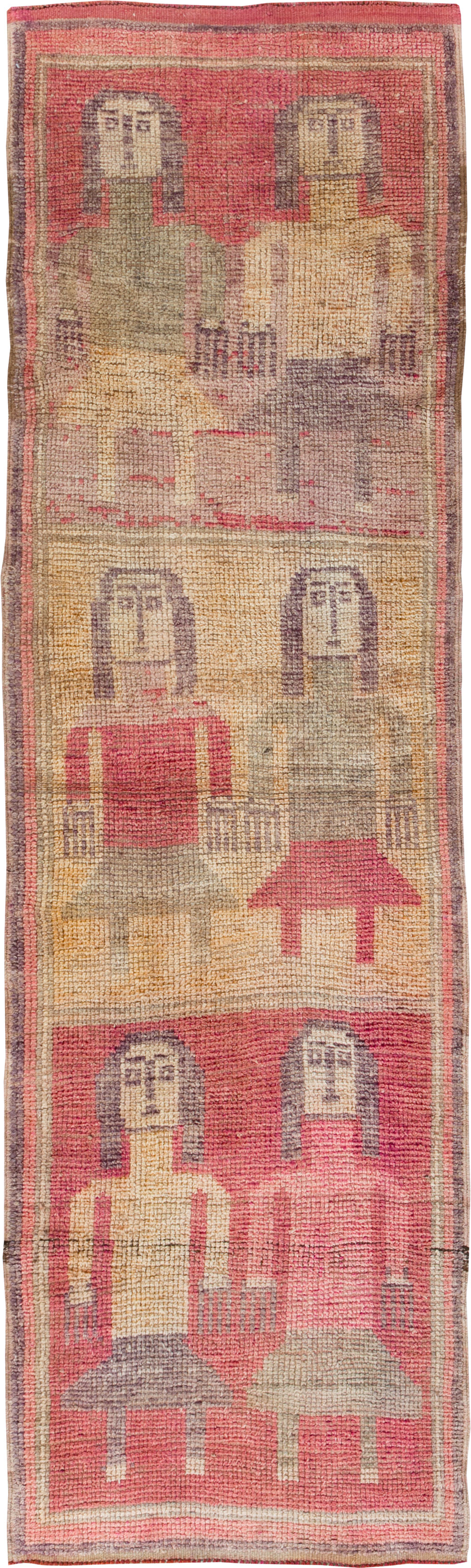 Vintage Turkish Anatolian Pictorial Runner, No.30494 - Galerie Shabab