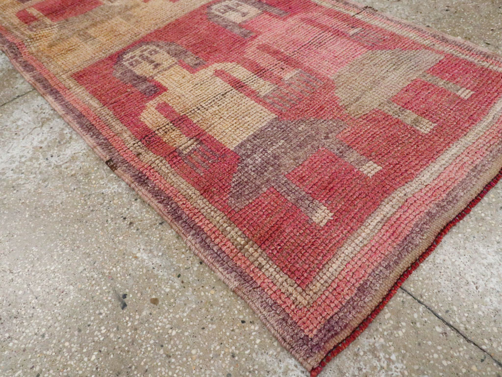 Vintage Turkish Anatolian Pictorial Runner, No.30494 - Galerie Shabab