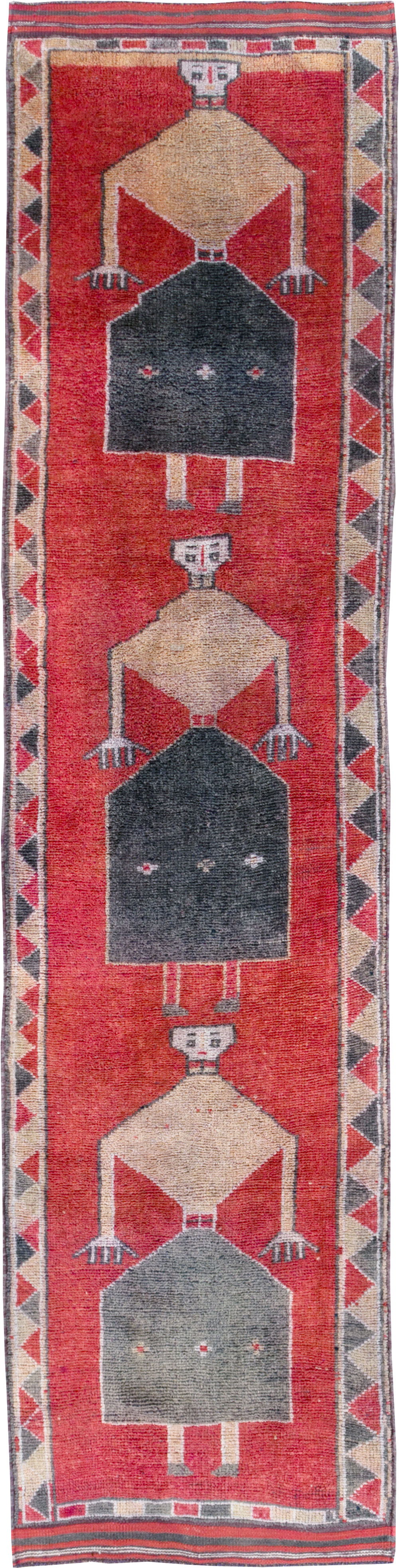 Vintage Turkish Anatolian Pictorial Runner, No.30495 - Galerie Shabab