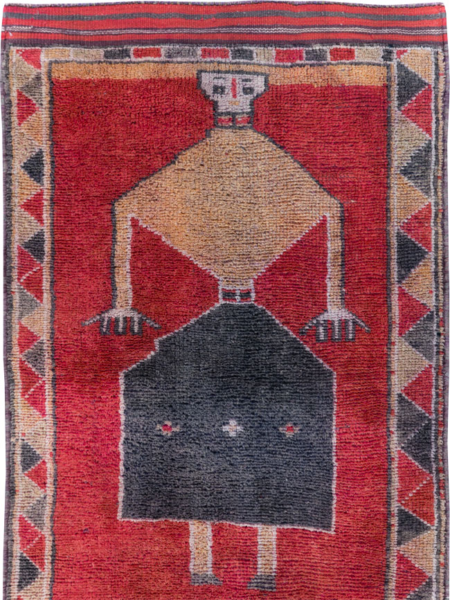 Vintage Turkish Anatolian Pictorial Runner, No.30495 - Galerie Shabab