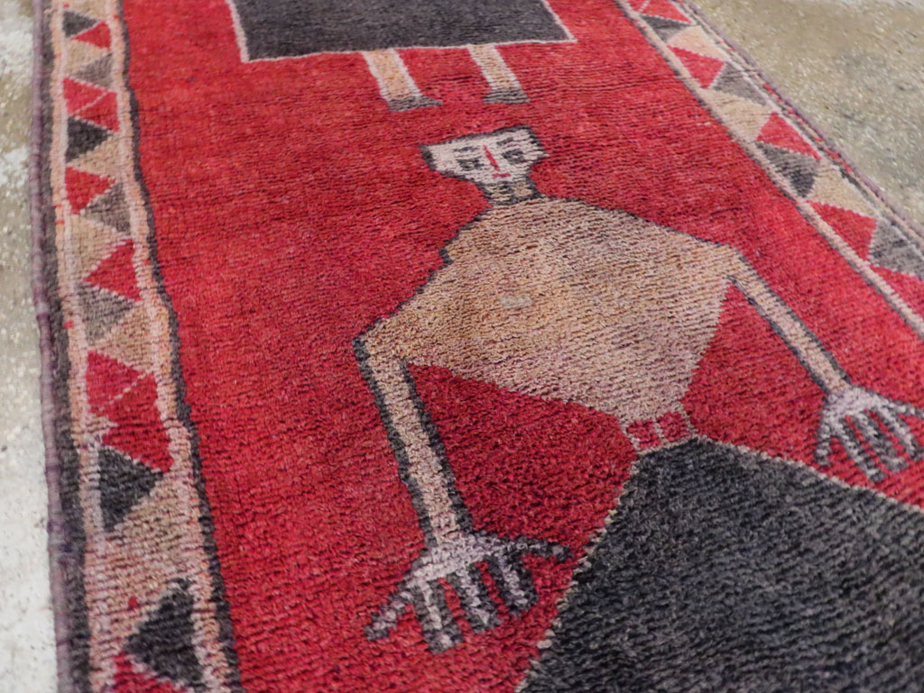 Vintage Turkish Anatolian Pictorial Runner, No.30495 - Galerie Shabab