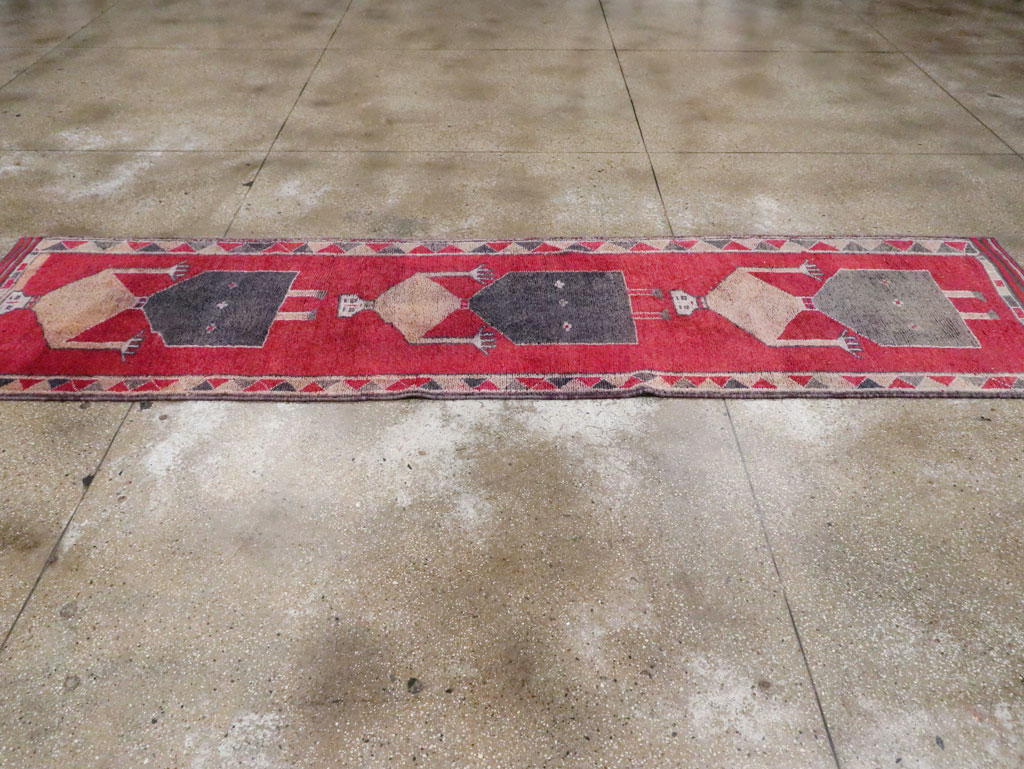 Vintage Turkish Anatolian Pictorial Runner, No.30495 - Galerie Shabab