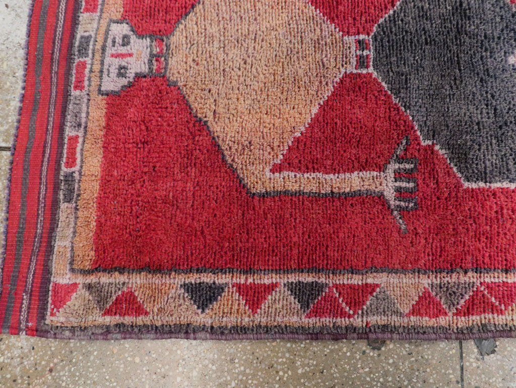 Vintage Turkish Anatolian Pictorial Runner, No.30495 - Galerie Shabab