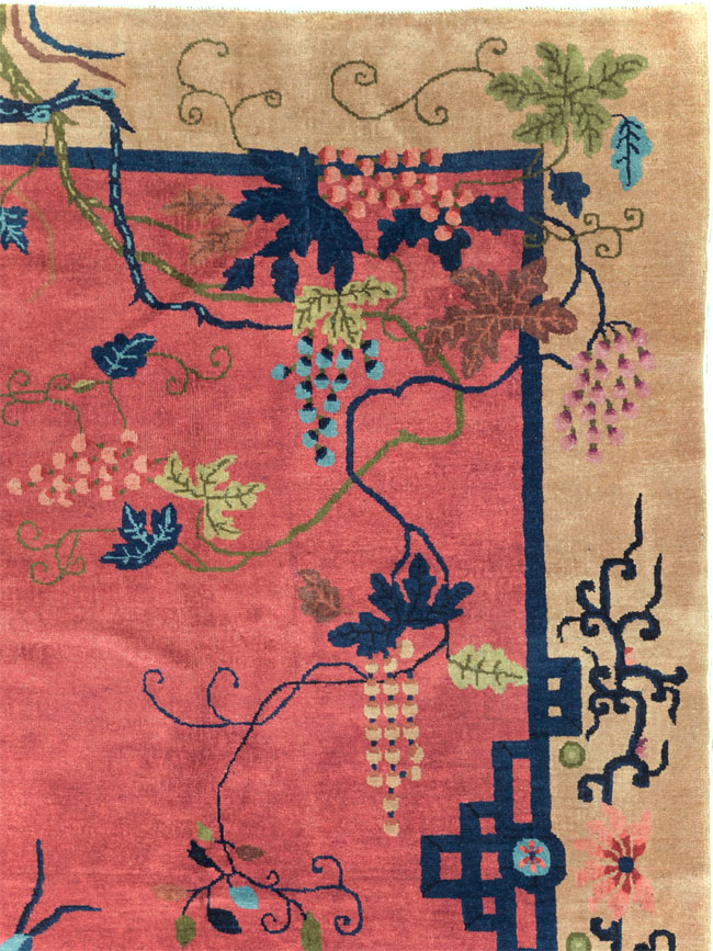 Vintage Chinese Pictorial Art Deco Small Room Size Carpet, No.30508 - Galerie Shabab