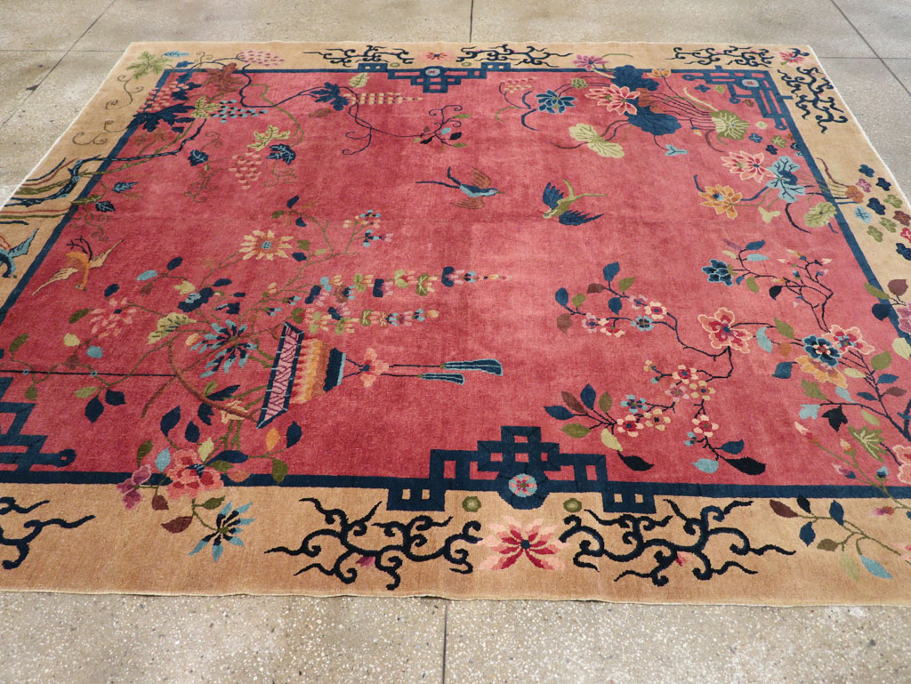 Vintage Chinese Pictorial Art Deco Small Room Size Carpet, No.30508 - Galerie Shabab