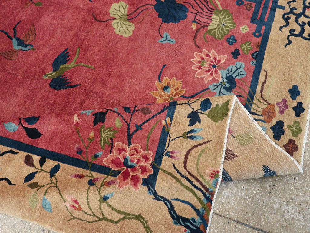 Vintage Chinese Pictorial Art Deco Small Room Size Carpet, No.30508 - Galerie Shabab