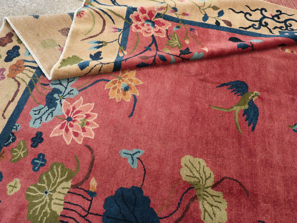 Vintage Chinese Pictorial Art Deco Small Room Size Carpet, No.30508 - Galerie Shabab