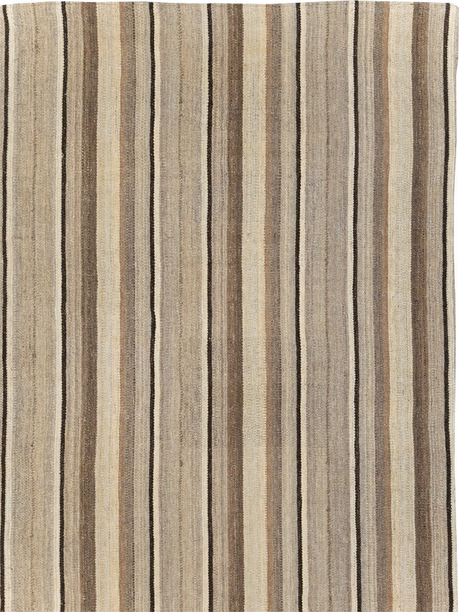 Contemporary Turkish Flatweave Kilim Room Size Carpet, No.30510 - Galerie Shabab