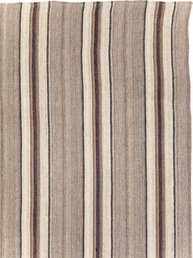 Contemporary Turkish Flatweave Kilim Square Room Size Carpet, No.30512 - Galerie Shabab