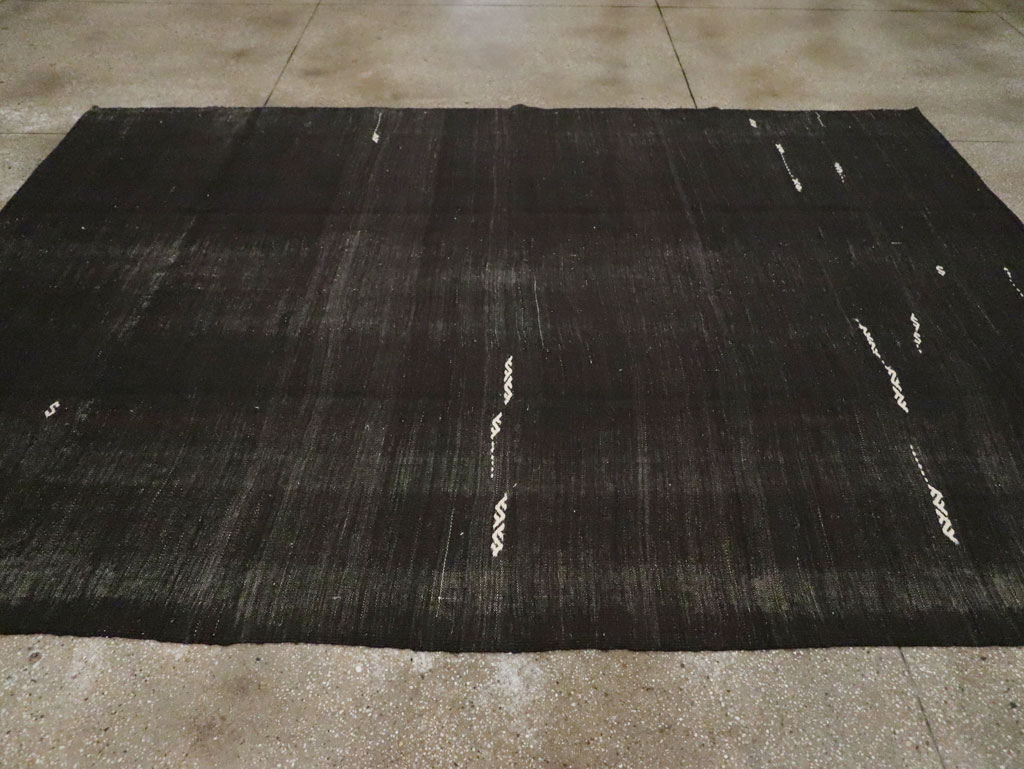 Vintage Turkish Flatweave Kilim Small Room Size Carpet, No.30535 - Galerie Shabab