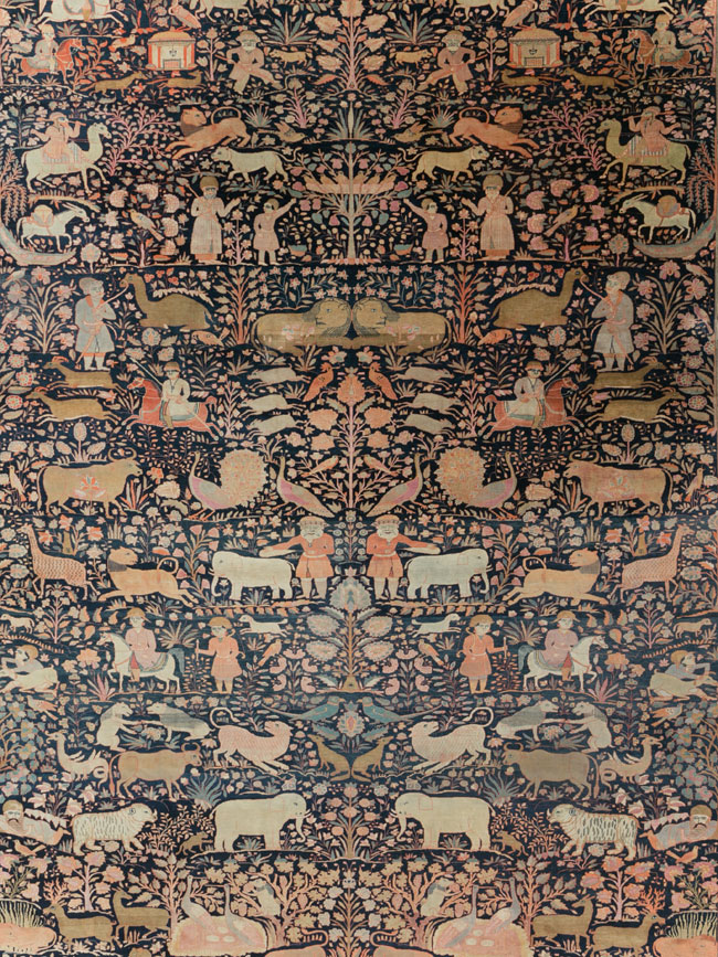 Antique Persian Mohtasham Kashan Large Room Size Pictorial Carpet, No.30541 - Galerie Shabab
