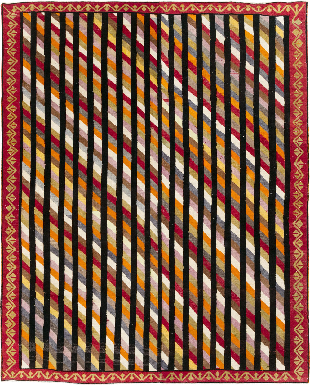 Vintage Turkish Anatolian Art Deco Style Small Room Size Carpet, No.30551 - Galerie Shabab