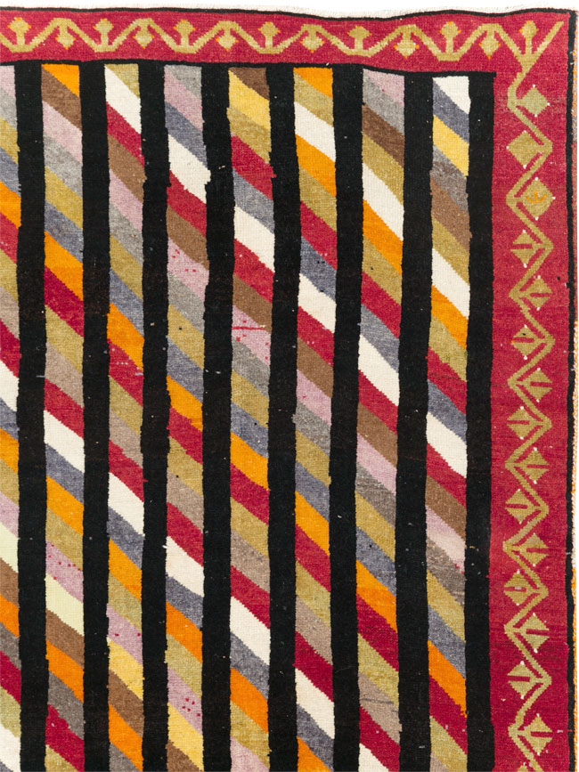 Vintage Turkish Anatolian Art Deco Style Small Room Size Carpet, No.30551 - Galerie Shabab