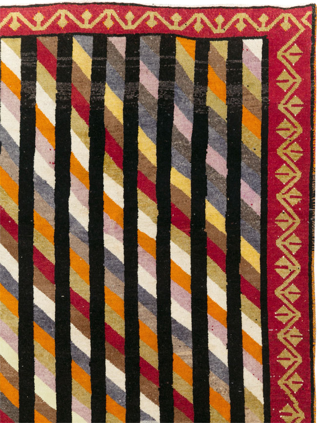 Vintage Turkish Anatolian Art Deco Style Small Room Size Carpet, No.30551 - Galerie Shabab