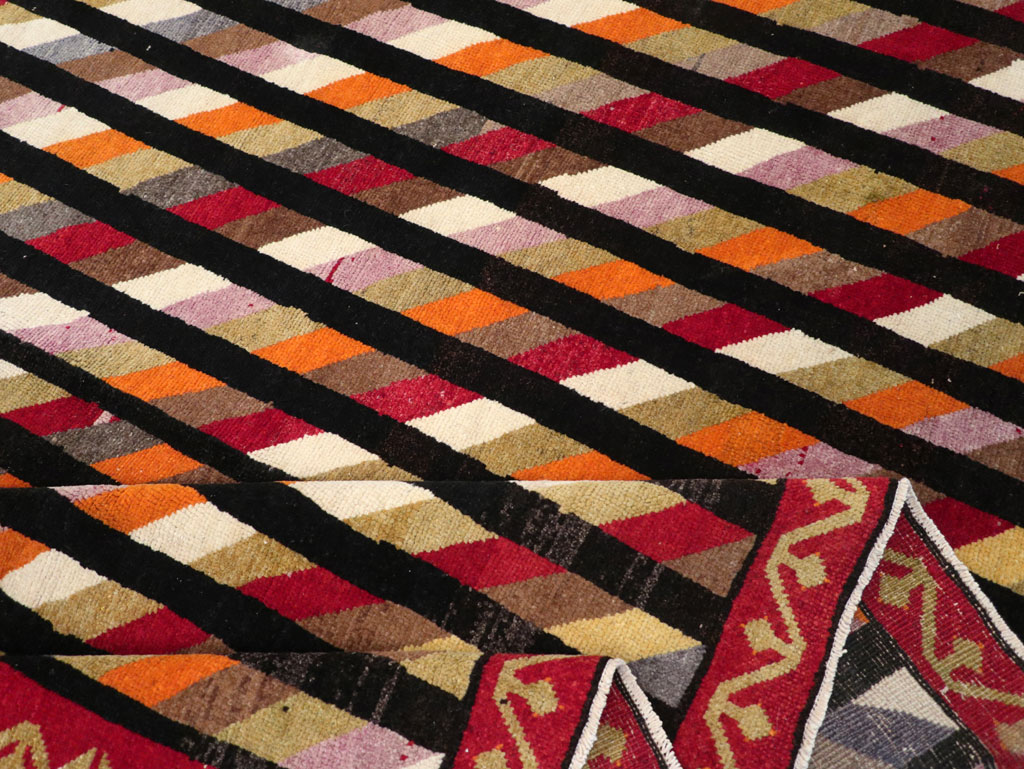 Vintage Turkish Anatolian Art Deco Style Small Room Size Carpet, No.30551 - Galerie Shabab