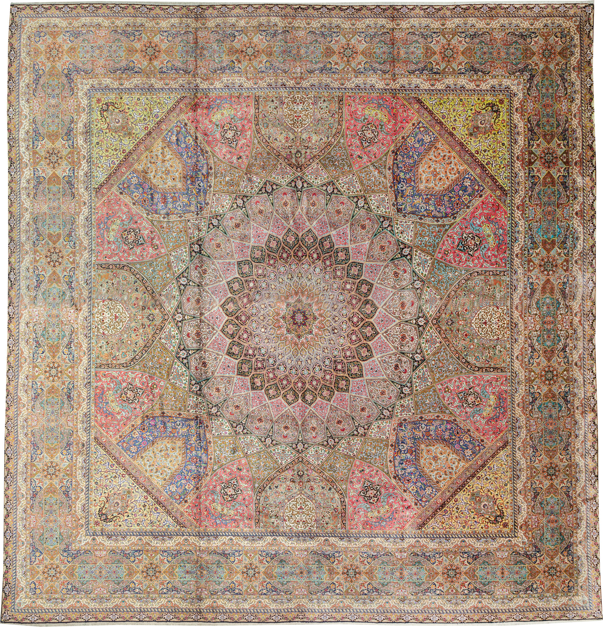 Modern Persian Silk Quom Square Oversize Carpet, No.30556 - Galerie Shabab