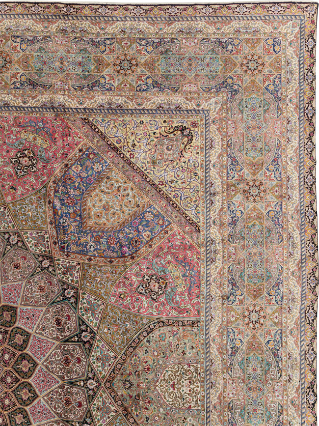 Modern Persian Silk Quom Square Oversize Carpet, No.30556 - Galerie Shabab