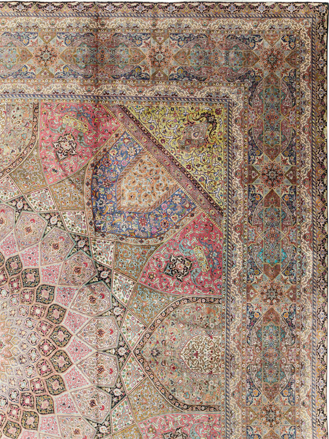 Modern Persian Silk Quom Square Oversize Carpet, No.30556 - Galerie Shabab