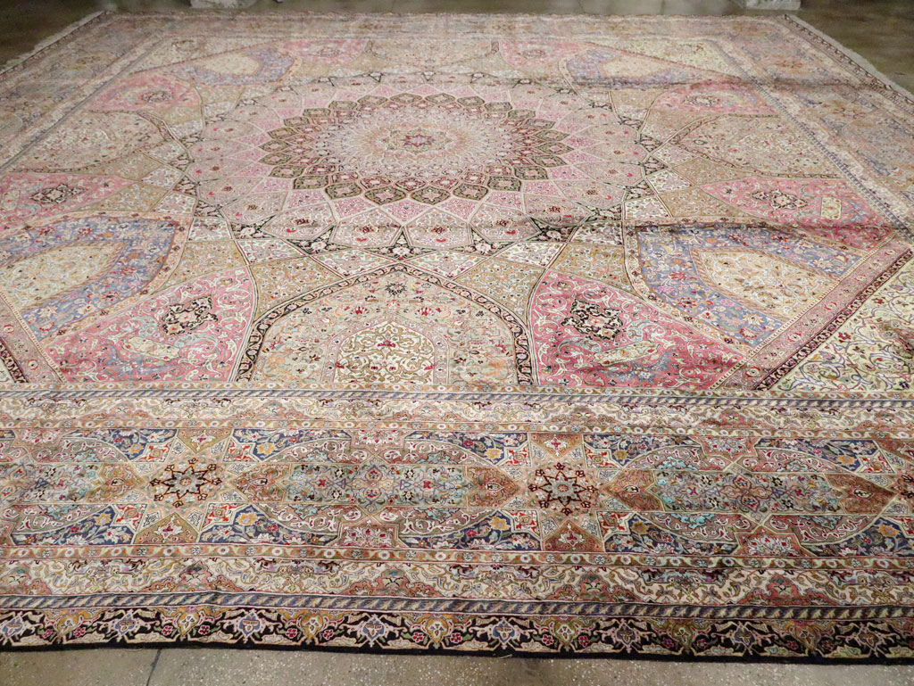 Modern Persian Silk Quom Square Oversize Carpet, No.30556 - Galerie Shabab