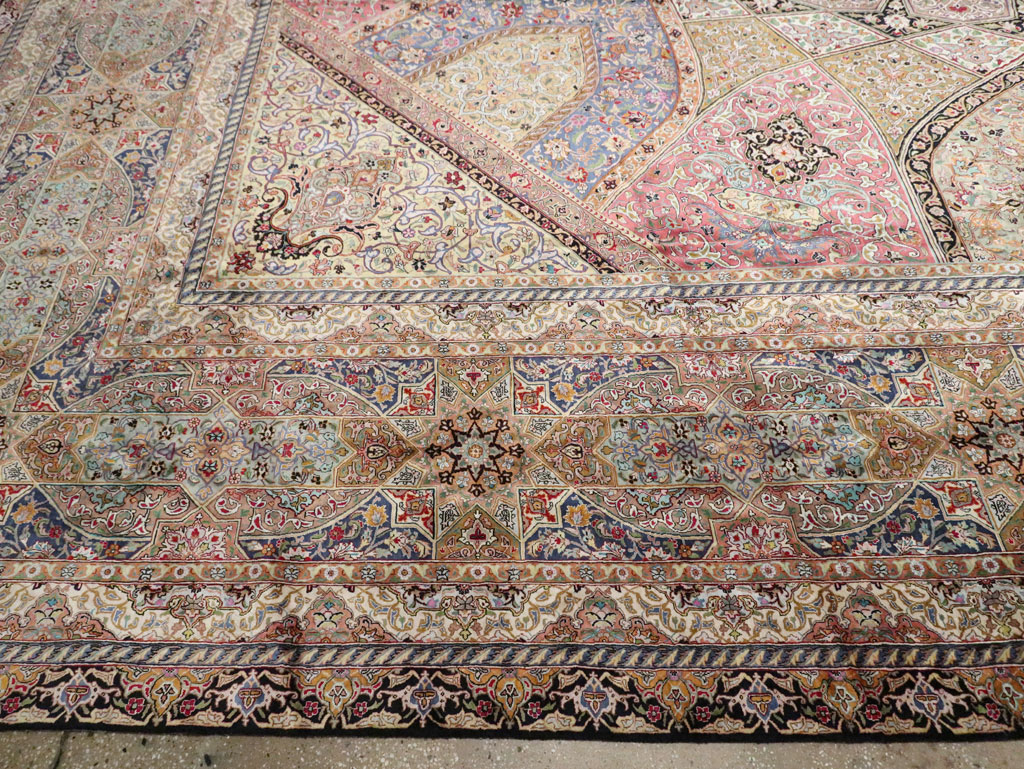 Modern Persian Silk Quom Square Oversize Carpet, No.30556 - Galerie Shabab