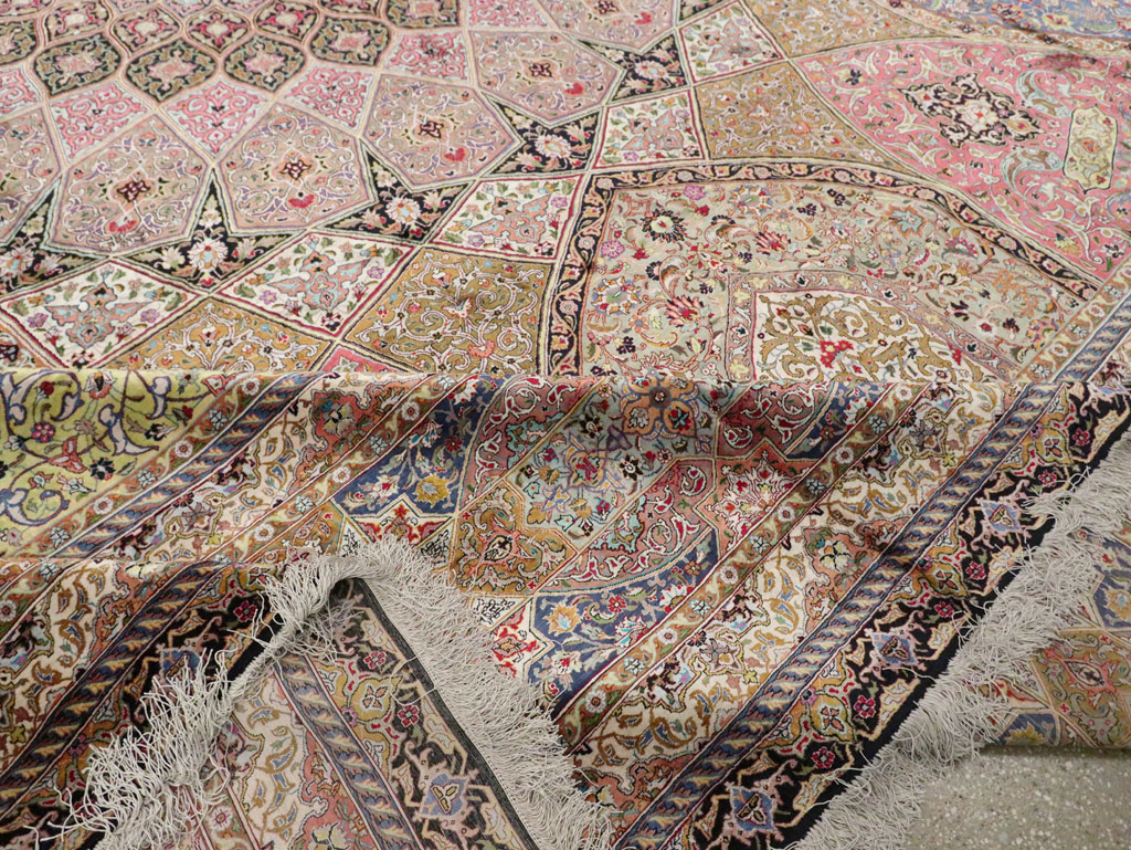 Modern Persian Silk Quom Square Oversize Carpet, No.30556 - Galerie Shabab