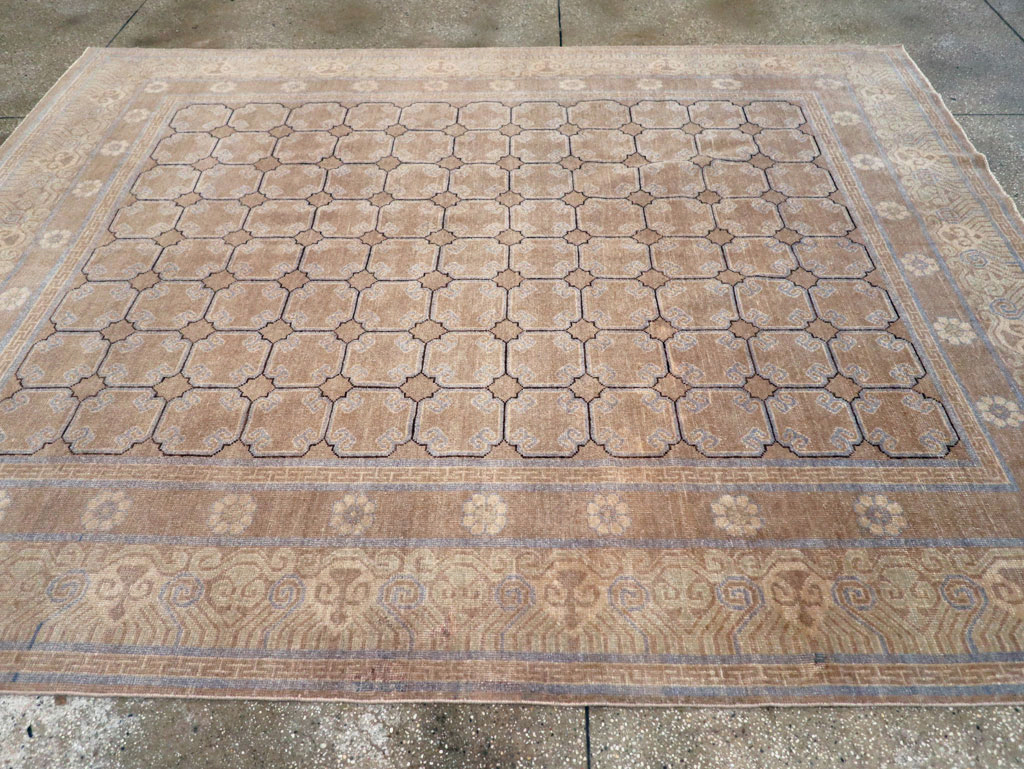 Contemporary East Turkestan Khotan Small Room Size Carpet, No.30571 - Galerie Shabab