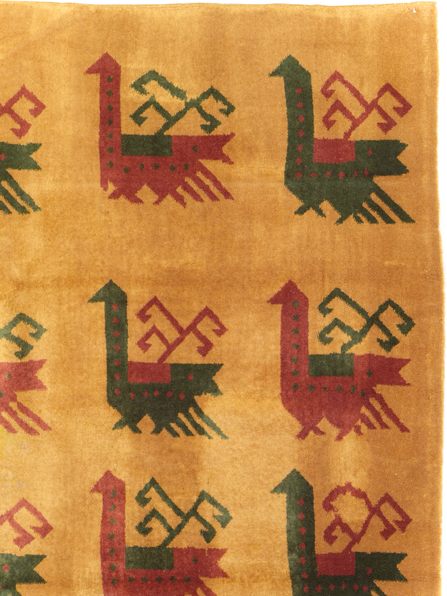 Vintage Turkish Art Deco Accent Carpet, No.30586 - Galerie Shabab