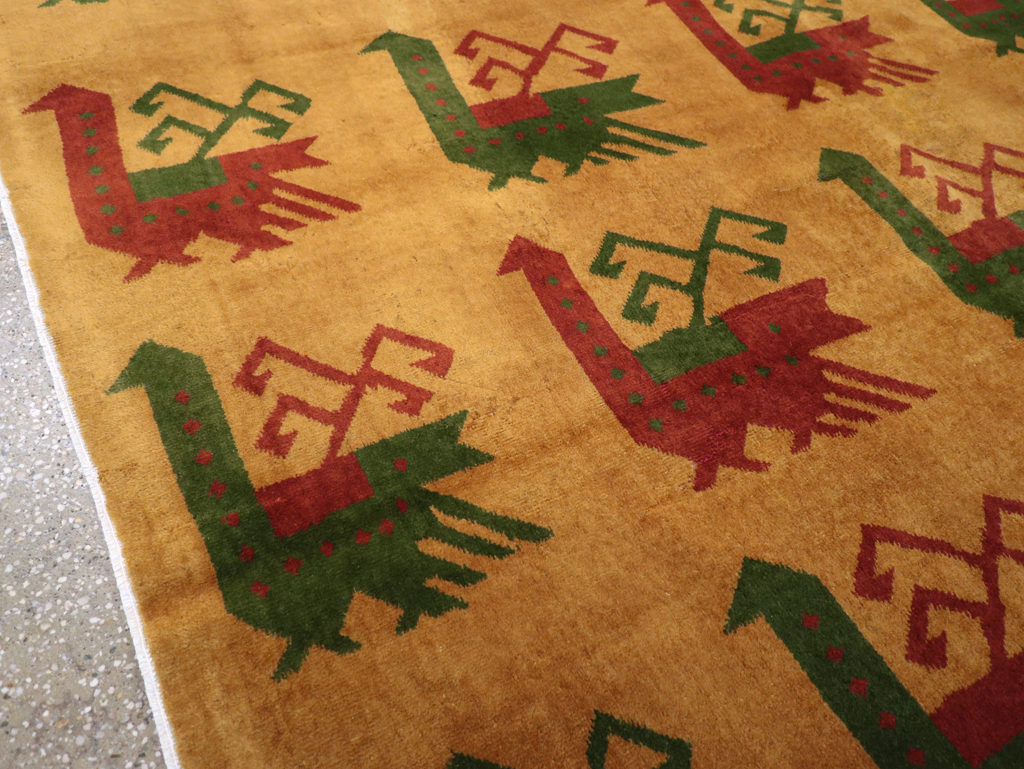 Vintage Turkish Art Deco Accent Carpet, No.30586 - Galerie Shabab