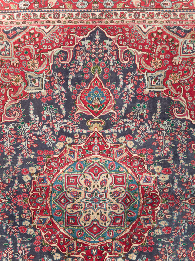 Vintage Persian Tabriz Room Size Carpet, No.30588 - Galerie Shabab