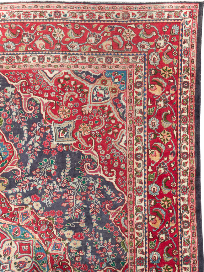 Vintage Persian Tabriz Room Size Carpet, No.30588 - Galerie Shabab