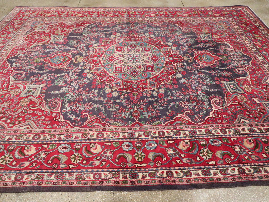 Vintage Persian Tabriz Room Size Carpet, No.30588 - Galerie Shabab