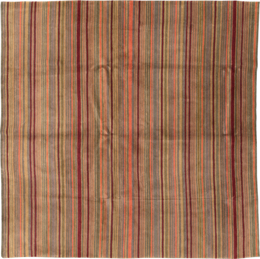 Contemporary Turkish Striped Room Size Carpet, No.30603 - Galerie Shabab
