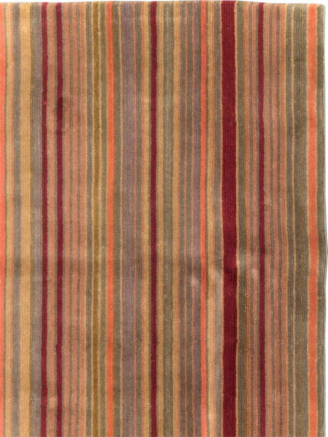 Contemporary Turkish Striped Room Size Carpet, No.30603 - Galerie Shabab