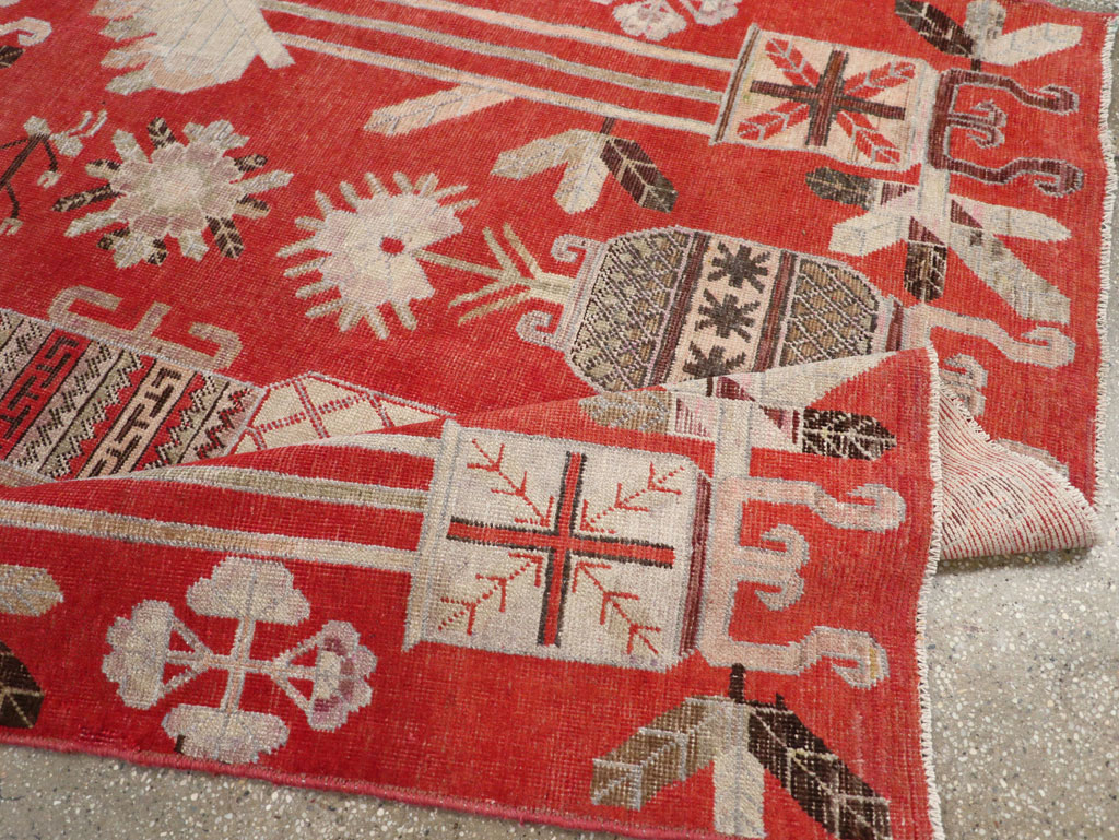 Antique East Turkestan Khotan Accent Rug, No.30605 - Galerie Shabab