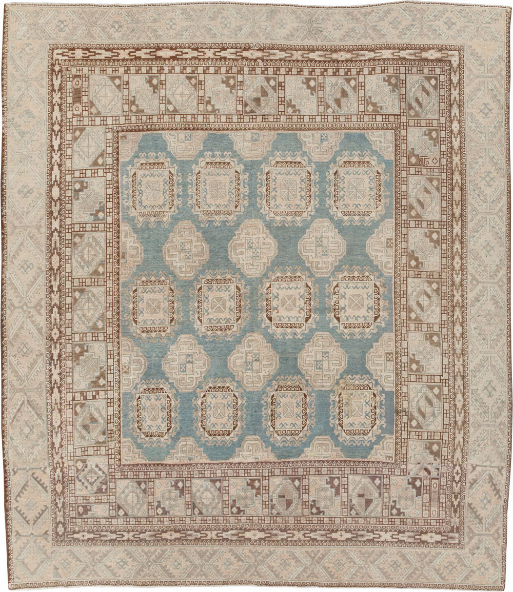 Antique East Turkestan Khotan Small Square Room Size Carpet, No.30608 - Galerie Shabab