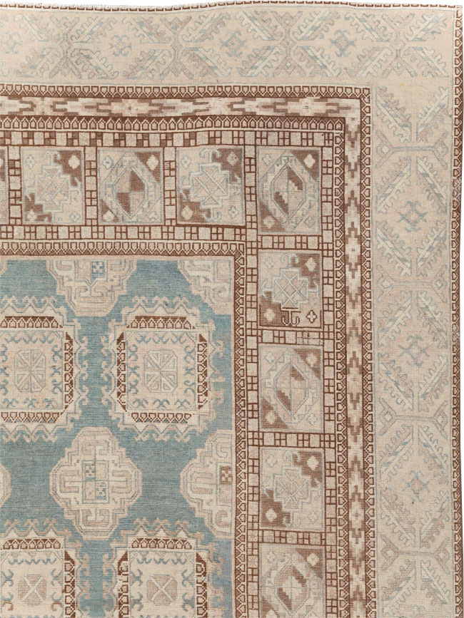 Antique East Turkestan Khotan Small Square Room Size Carpet, No.30608 - Galerie Shabab