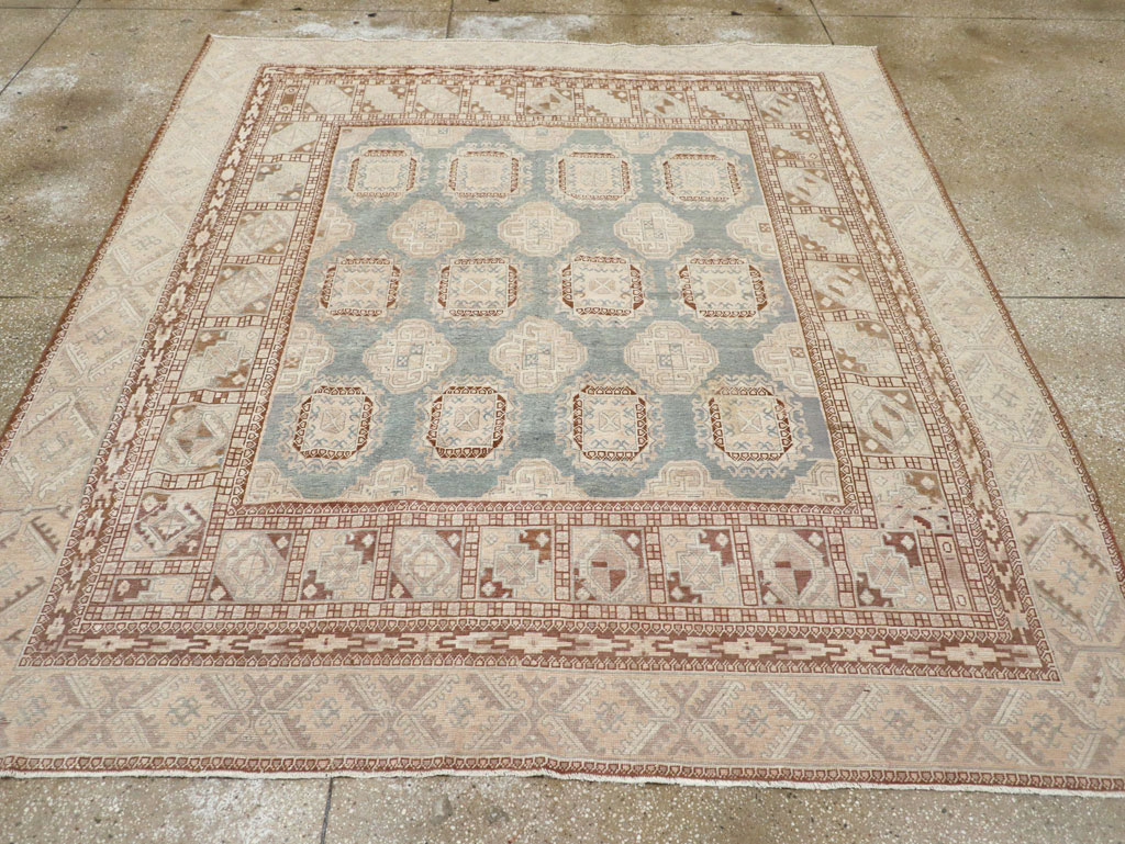 Antique East Turkestan Khotan Small Square Room Size Carpet, No.30608 - Galerie Shabab